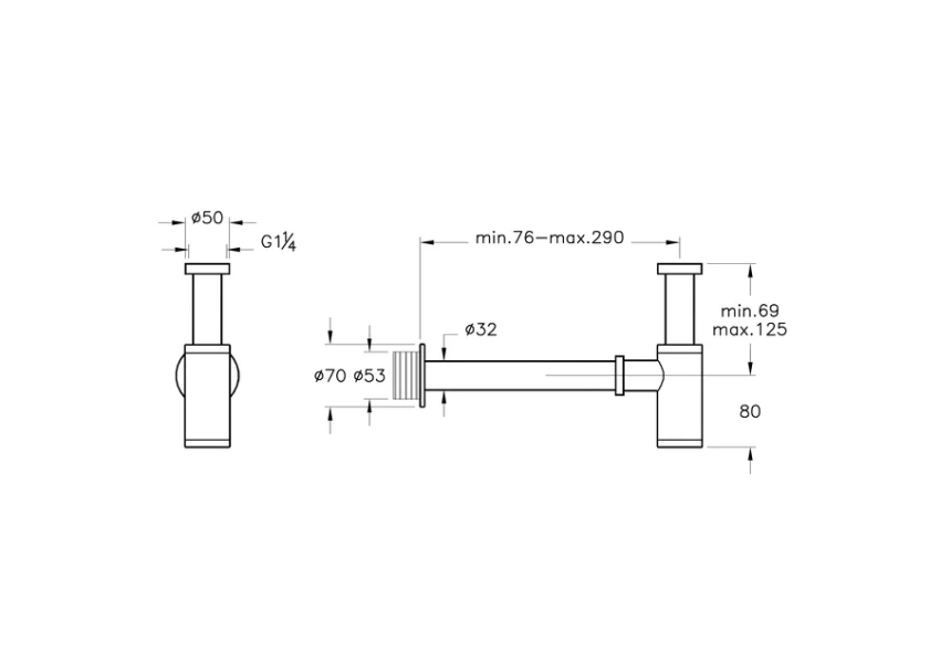 Сифон для раковины VitrA металлический - фото 2