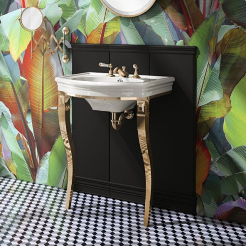 Раковина консоль Devon&Devon Marlene IBLG(1-3)FNET, 2IBLG(1-3)FBNET, DEMARLENE, белые, черные - фото 4