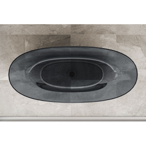 Ванна из полиэфирной смолы Vincea 170x75 см черная, овальные - фото 5