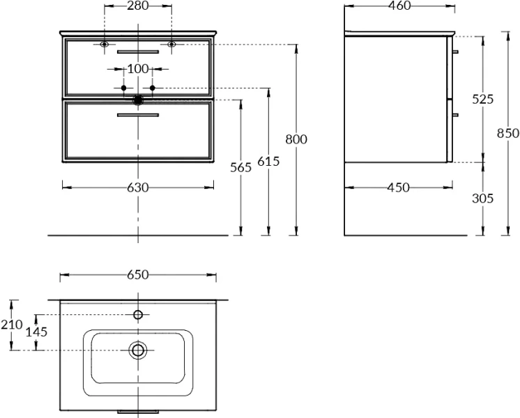 Тумба под раковину подвесная Kerama Marazzi Piano Classic 65 см ясень белый матовый, 65 см - фото 6