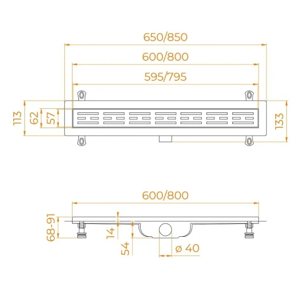 Душевой лоток RGW Drain Leo 60 см хром - фото 2