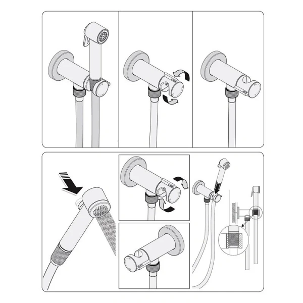 Гигиенический душ с смесителем Bossini Paloma Brass E37005 - фото 4