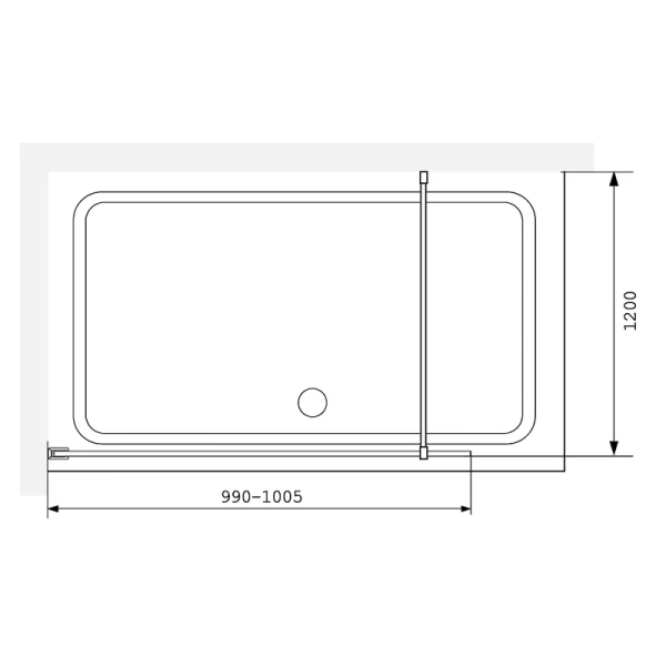 Душевая перегородка RGW Walk In WA-012B 100 см профиль черный index_1 - фото 8