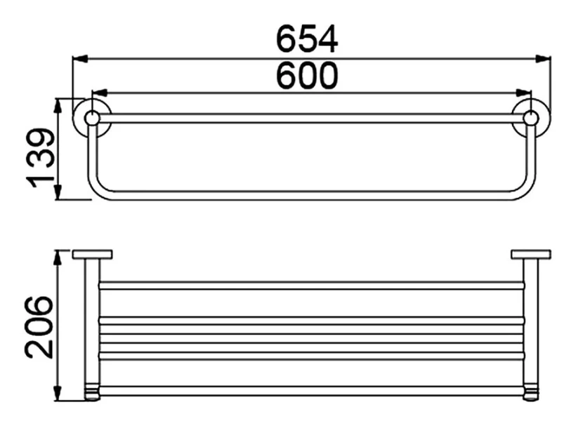Полочка для ванной Timo Saona с полотенцедержателем розовое золото - фото 2