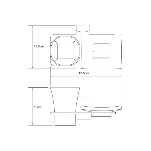 Стакан для ванной и мыльница WasserKRAFT Exter светлая бронза - фото 3