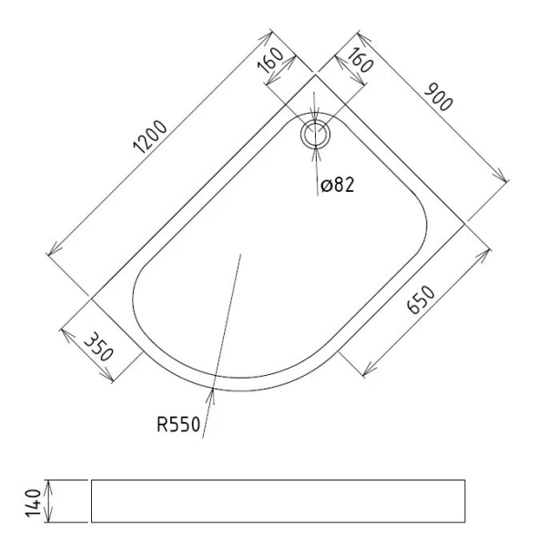 Душевой поддон Gemy 120х90 см правосторонний - фото 4