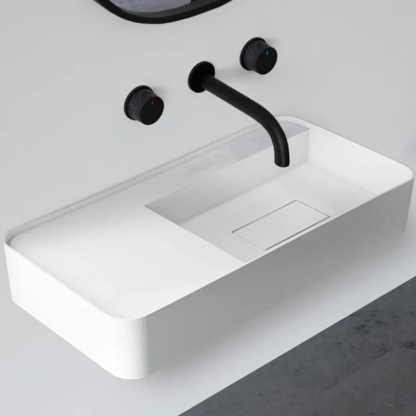 Раковина Abber Stein 80 см белая матовая - фото 1