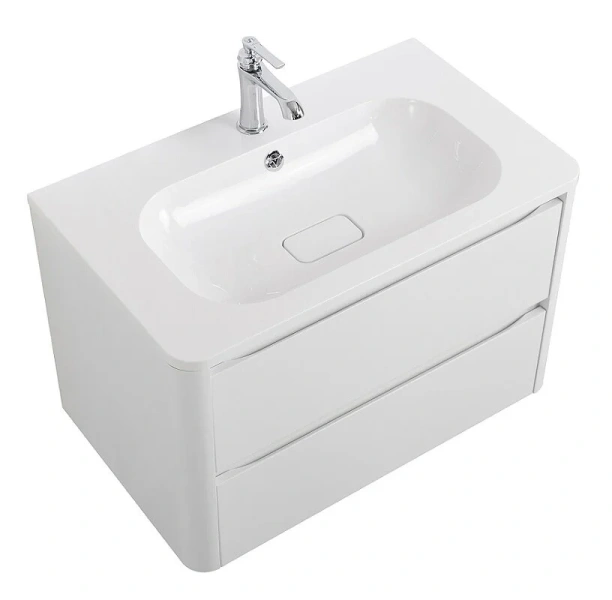 Тумба под раковину подвесная Cezares Relax 80 см Bianco Lucido - фото 4