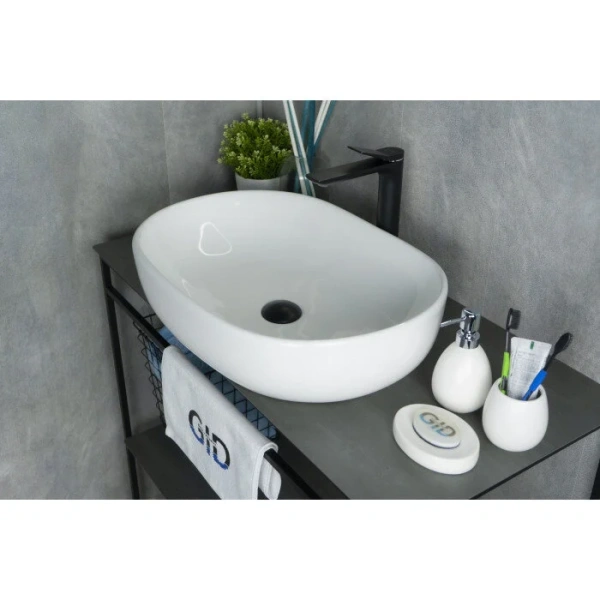 Раковина GID Lago N9026a 60 см белая, 60 см - фото 6