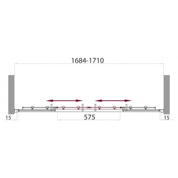 Душевая дверь в нишу BelBagno Uno 170 см с матовым стеклом - фото 2
