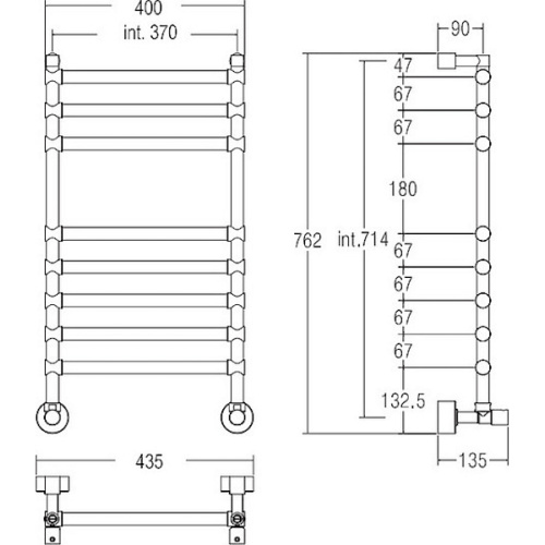 Полотенцесушитель водяной Margaroli Sole 370-464-8, 8 секций - фото 2