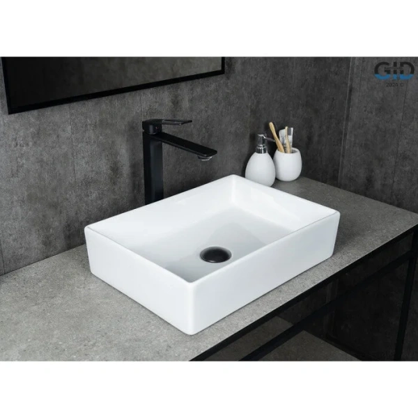 Раковина GID Geometrico N1204 45 см белая, керамические - фото 7