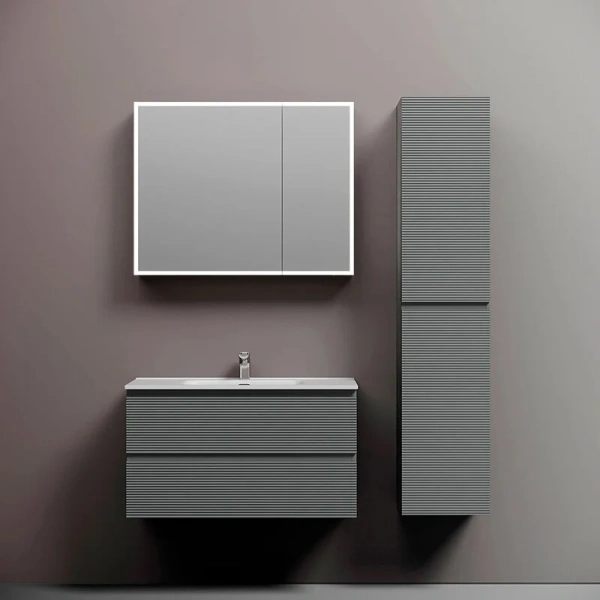 Тумба под раковину подвесная Sancos Folk 90 см Ergraut Soft, современная, hi-tech - фото 3