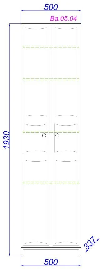 Шкаф-пенал напольный Aqwella Барселона 50 см с двумя дверцами - фото 2
