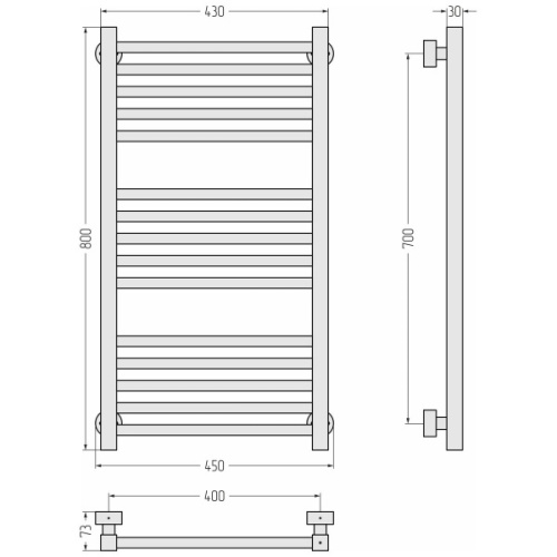 Полотенцесушитель водяной Сунержа Модус PRO 40х80 см без покрытия - фото 3