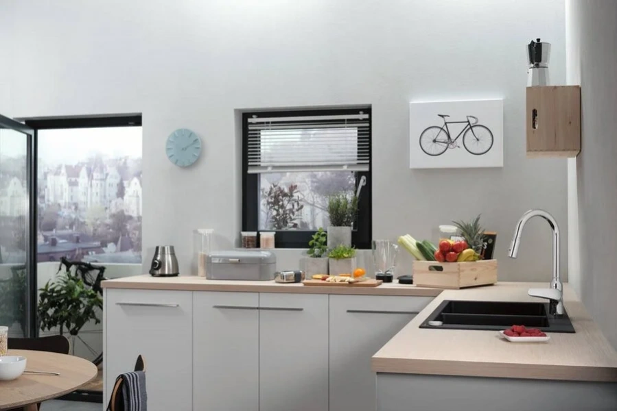 Смеситель для кухни Hansgrohe Focus M42 с вытяжным душем, высокие, округлая форма - фото 5