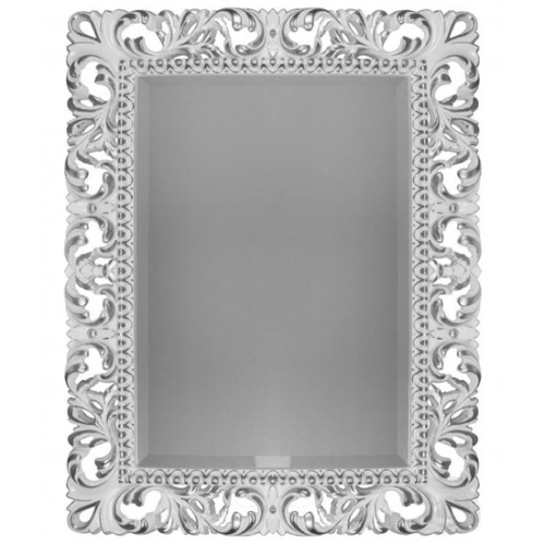 Зеркало прямоугольное с фацетом, цвет белый глянец с серебром, Tessoro Isabella 75 - фото 10