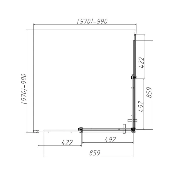 Душевой уголок Vincea Dice 100х100 см профиль черный, современные, hi-tech - фото 3