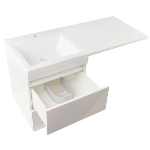 Тумба под раковину подвесная Style Line Даллас 55 см белая, белая - фото 7
