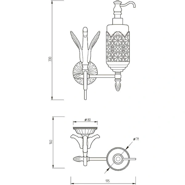 Дозатор для мыла Migliore Luxor с ажурным обрамлением - фото 2