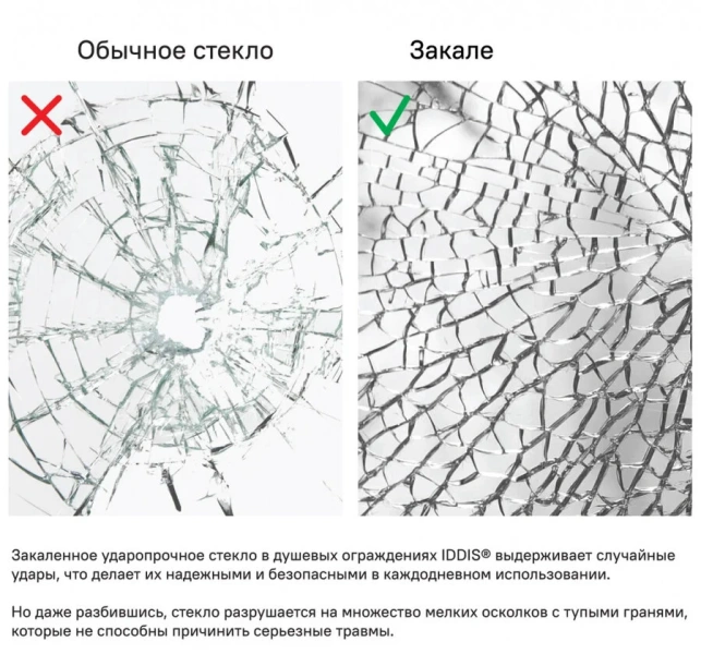 Шторка для ванны IDDIS Ray 90х140 см стекло прозрачное, прозрачные - фото 7