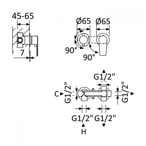 Смеситель для душа Cezares NAUTIC-VDIM3-M на 3 выхода - фото 4