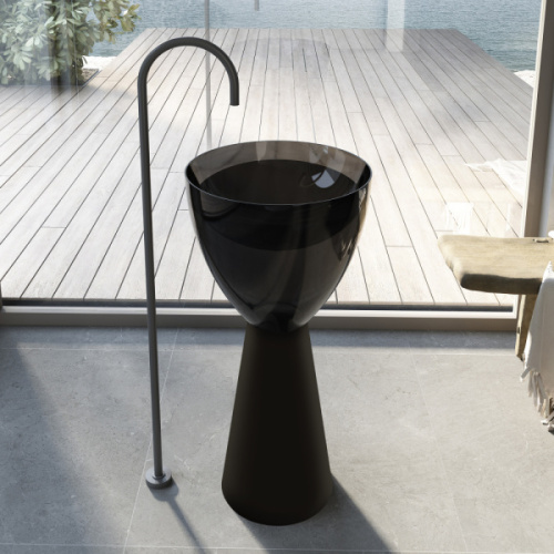 Раковина Abber Kristall 45 см черная/черная матовая, современные, hi-tech - фото 2