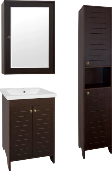 Зеркальный шкаф Style Line Кантри 60 см венге, современные, hi-tech index_1 - фото 10