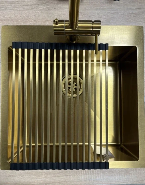 Ролл-мат для кухонных моек Paulmark 37.5 см брашированное золото index_2 - фото 5