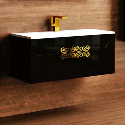 Мебель для ванной La Beaute MOSELLE 90, белая, черная - фото 7