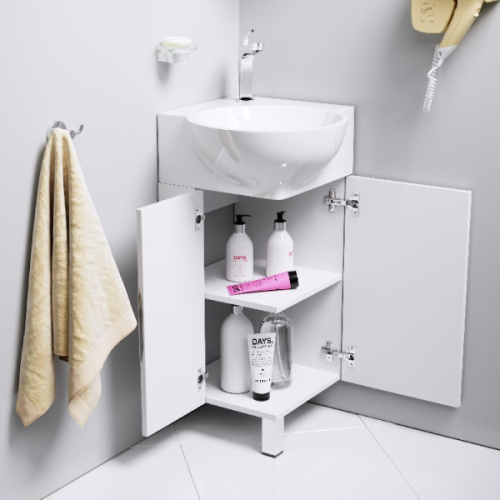 Тумба под раковину напольная Aqwella Рио 45 см белая, современная, hi-tech - фото 3