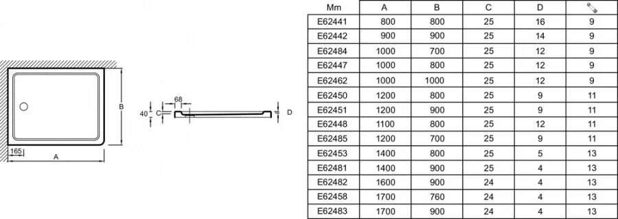 Душевой поддон Jacob Delafon Flight 140х80 см без покрытия - фото 2