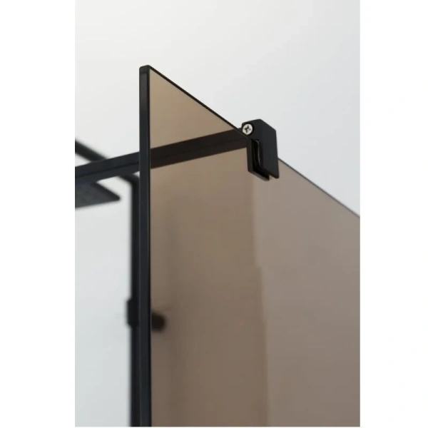 Душевая перегородка Cezares Liberta 80 см стекло бронза, профиль черный, тонированные - фото 5