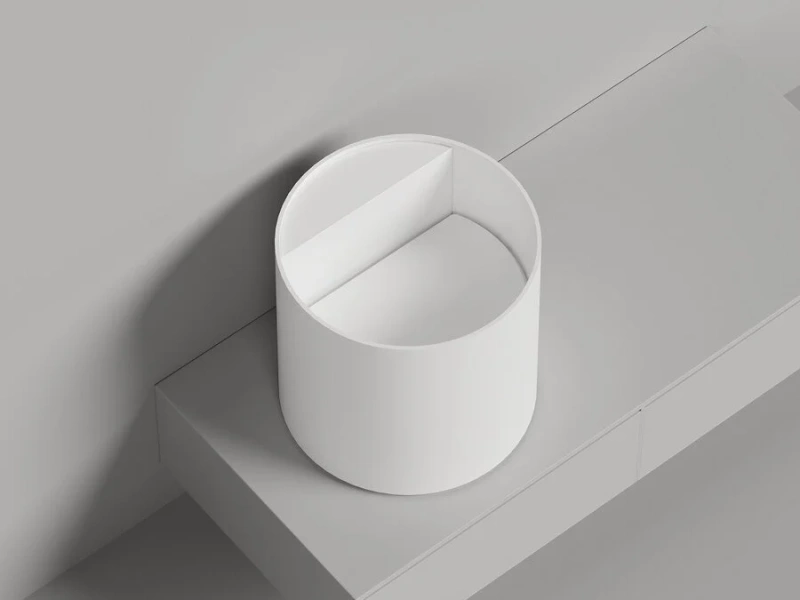 Раковина Salini Armonia Round Top 03 45 см белая матовая, из камня - фото 7