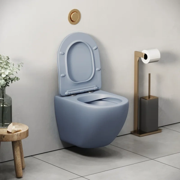 Унитаз подвесной Grossman Color голубой матовый, современные, hi-tech, круглые - фото 4