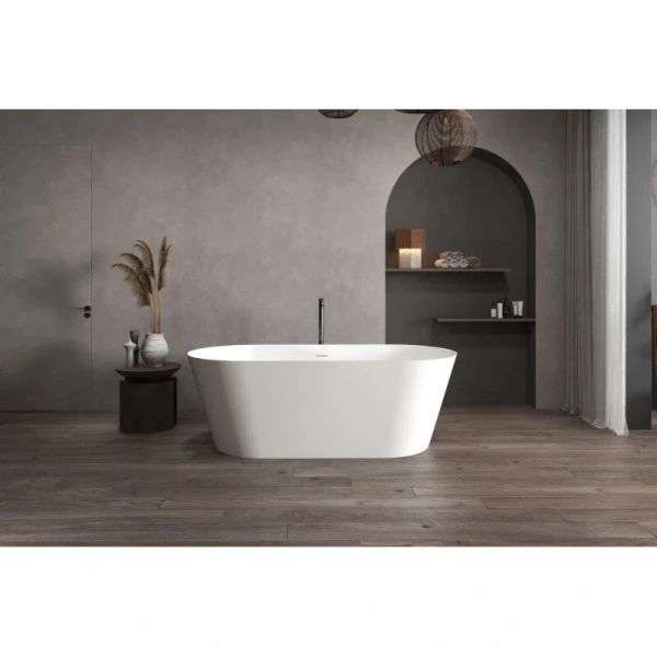 Ванна из искусственного камня Abber Stein 170x80 см белая матовая - фото 3