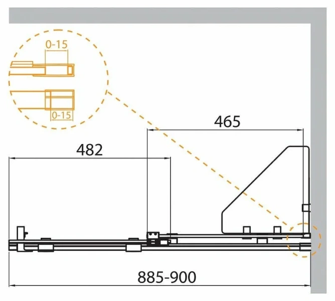 Душевая перегородка Cezares Stream 90 см стекло прозрачное - фото 2