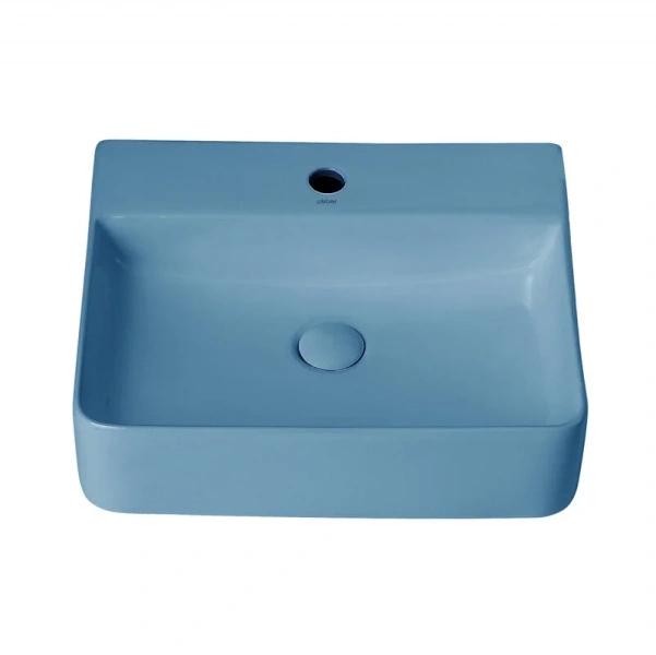 Раковина Abber Rechteck 50 см синяя матовая, накладные (на столешницу), пристенные - фото 3