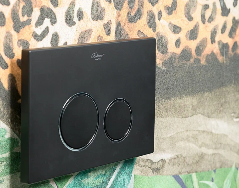 Клавиша смыва Boheme черная/обод хром - фото 4