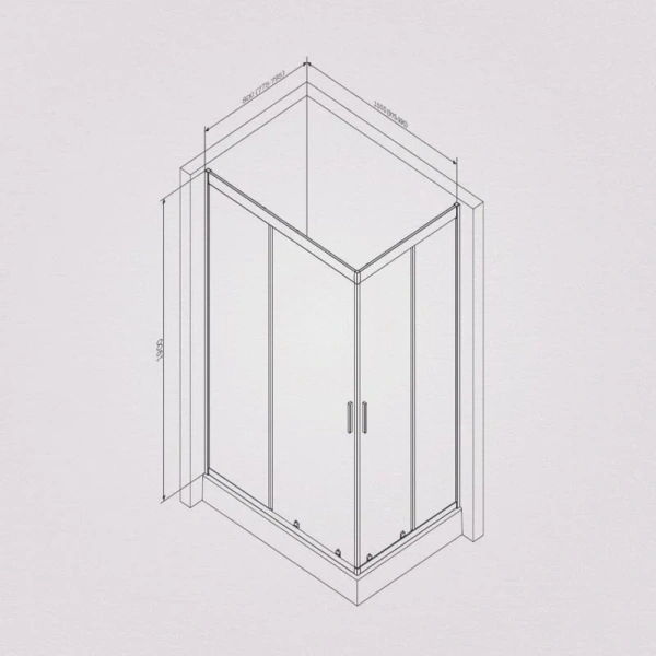 Душевой уголок Am.Pm Gem 100х80 см прозрачное стекло, без поддона, прямоугольные - фото 2