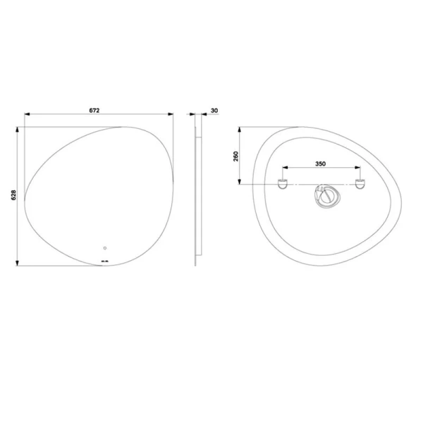 Зеркало с подсветкой Am.Pm X-Joy 70 см с бесконтактным сенсорным выключателем - фото 2