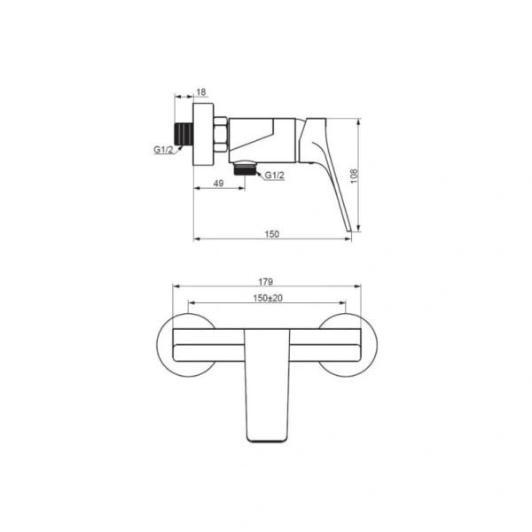 Смеситель для душа Damixa Merkur 402000 однорычажный - фото 2