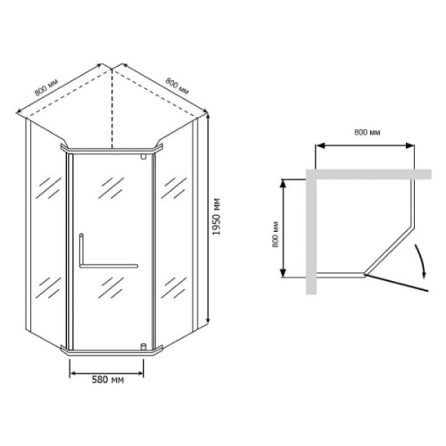 Душевой уголок RGW Passage PA-81 80х80 стекло матовое - фото 2