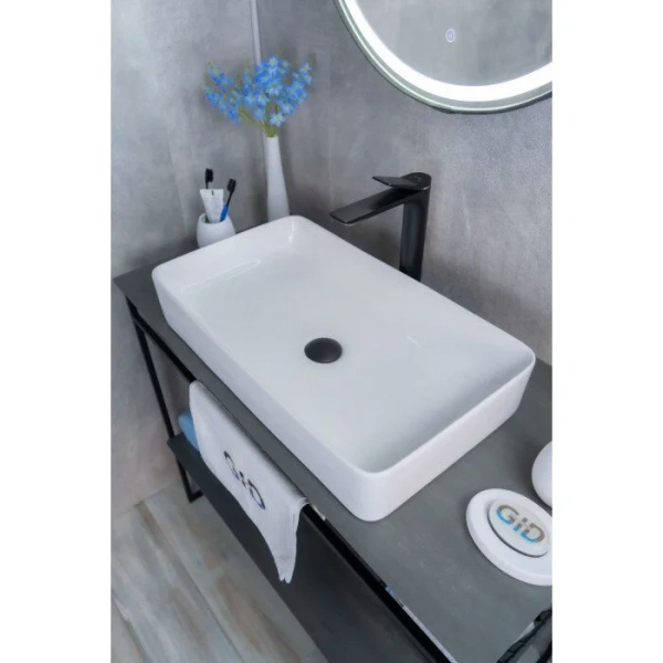 Раковина GID Geometrico N9396 60 см белая - фото 4