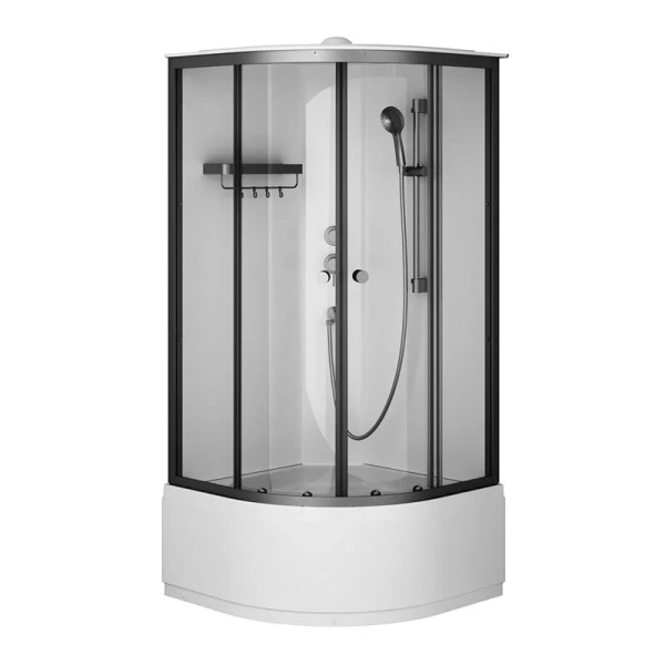 Душевая кабина Am.Pm X-Joy 90x90 см профиль черный стекло прозрачное - фото 1