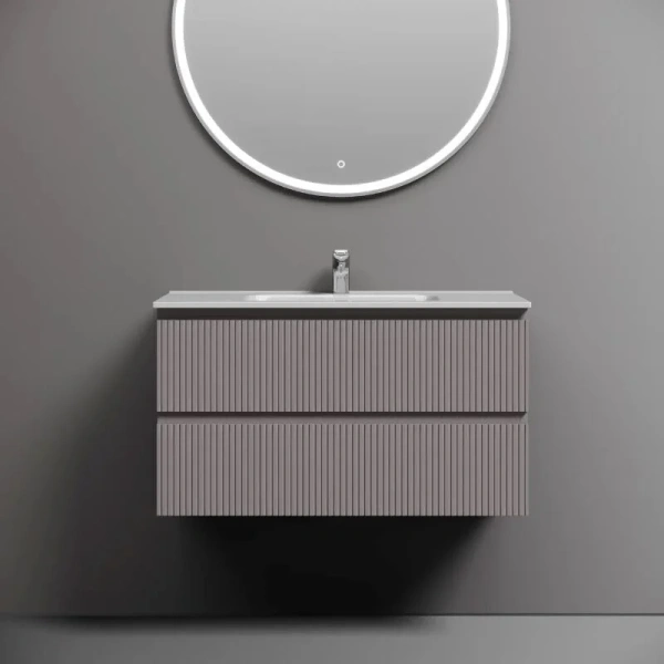 Тумба под раковину подвесная Sancos Snob T 90 см Beige Soft, современная, hi-tech - фото 3