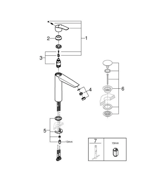 Смеситель для раковины Grohe Eurosmart - фото 3