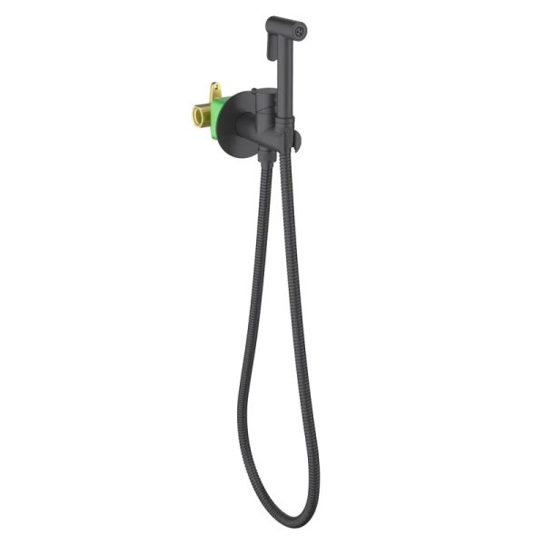 Гигиенический душ со смесителем Timo Saona черный матовый - фото 2