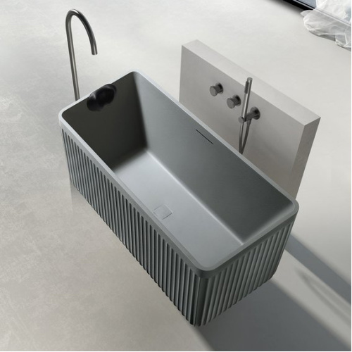 Ванна из искусственного камня ALTROBAGNO Cinzia 090109 170x75 см cement grey - фото 4