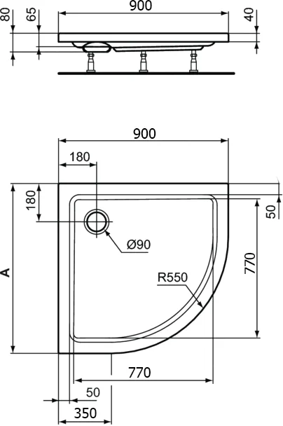 Душевой поддон Ideal Standard Hotline K2780 90х90 см акриловый - фото 3